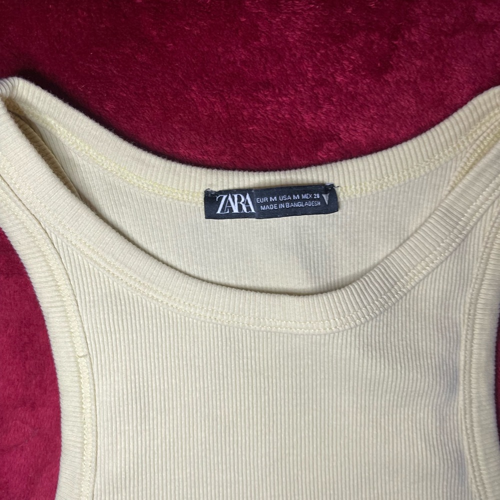 Zara Off-White Ribbed Tank Top - Picture 2 of 4